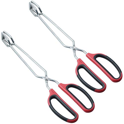 Product Cover HINMAY Scissor Tongs with Comfort-Grip Handle 12-Inch Stainless Steel Cooking Tongs, Set of 2