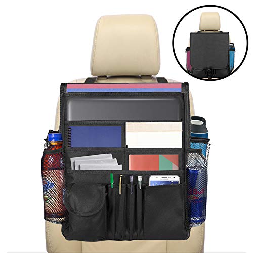 Product Cover lebogner Car Organizer, Front Seat Storage Organizer, Small Driver Accessories Travel Car Office Organizer, Backseat Organizer with Large Secured Pockets, Car Seat Caddy, for Adults and Kids