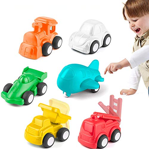 Product Cover KidPal Baby Toy Car for 1 2 Year Old, 6 Pack Car Toy Vehicle for Baby Boy Girl, Color Learning | Role-Play Fun Push and Go Car Toy Gift for 12M+ 18M+, Educational Baby Toy Free-Wheel Cognitive Vehicle