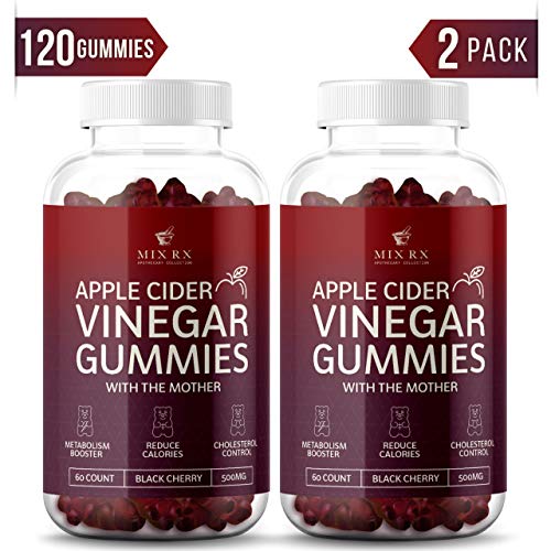 Product Cover (2 Pack | 120 Gummies) Organic Apple Cider Vinegar Gummies with The Mother - Gummy Alternative to Apple Cider Vinegar Capsules, Pills, ACV Tablets with Delicious Black Cherry Flavor
