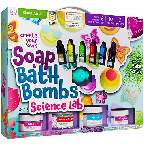 Product Cover Soap & Bath Bomb Making Kit for Kids - 3-in-1 Spa Science Kits For Kids : Complete Soap Making Kit & Make Your Own Bath Bombs, Soap & Bath Scrubs : Kids Science Kit For Kids - Gift for Girls and Boys