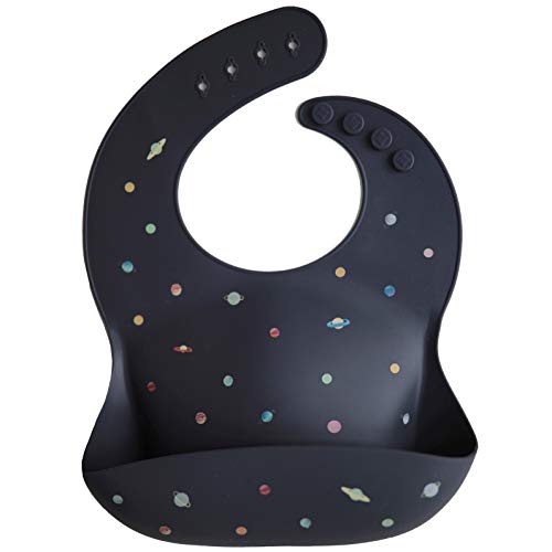 Product Cover Mushie Silicone Baby Bib | Adjustable Fit Waterproof Bibs (Planets)