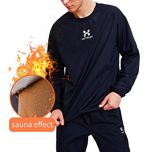 Product Cover HOTSUIT Sauna Suit Men Weight Loss Sweat Jacket Gym Boxing Workout, Black, XL