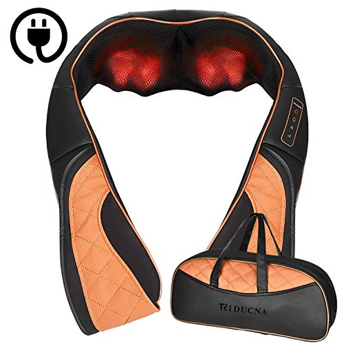 Product Cover Shiatsu Neck and Shoulder Massager with Heat - Electric Back Massage Pillow with Deep Tissue Kneading for Neck, Shoulders, Back, Foot, Legs Muscle Pain Relief - Use at Home, Car, Office