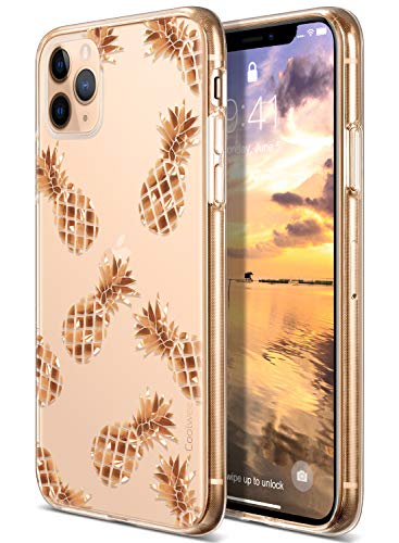 Product Cover Coolwee iPhone 11 Pro Max Case Rose Gold Pineapple Floral Case Women Girl Men Foil Clear Design Shiny Glitter Hard Back Case Soft TPU Bumper Cover for Apple iPhone 11 Pro Max 6.5 inch 2019 Pineapple