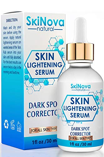Product Cover Dark Spot Corrector for Face - Fast-acting Skin Brightening Serum with Kojic Acid Glycolic Acid Vitamin E - Natural Skin Lightening Serum - Effective Ingredients Dark Spot Remover for Face Body