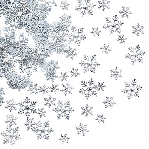 Product Cover 750pcs Snowflakes Confetti for Winter Wonderland Frozen Party Decorations, Silver