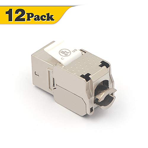 Product Cover VCE 12 Pack RJ45 Cat6A Shielded Metal Keystone Jacks UL Listed