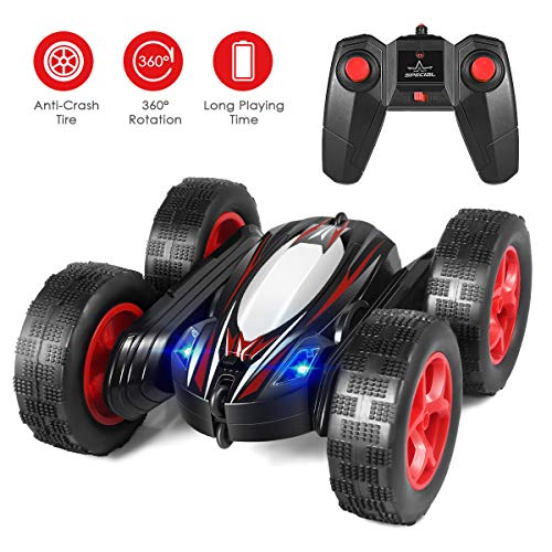 Product Cover RC Stunt Car, Remote Control Car Boat 4WD 6CH 2.4Ghz Off Road Electric Racing Vehicle 360° Spins & Flips Land Water Multifunction Amphibious Tank,LED Headlights RC 4WD High Speed Off Road for 3 4 5 6