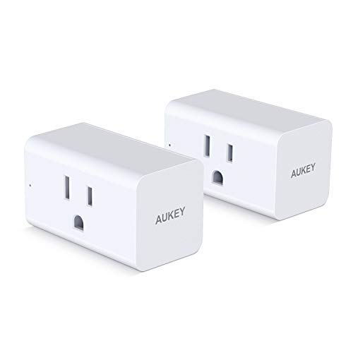 Product Cover AUKEY Wi-Fi Smart Plug (2 Pack), Mini Socket Compatible with Alexa, Google Assistant, No Hub Required, Compatible with IFTTT and AUKEY Home App