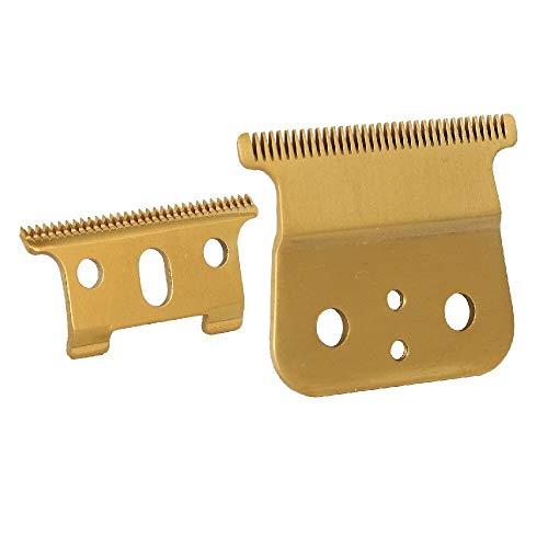 Product Cover Professional Gold T Outliner Replacement, Double Gold wide Timmer Blades for Andis T-Outliner Replacement andis gtx replacement T-Blade (Gold T blade + Gold steel blade)