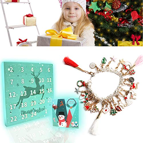 Product Cover KERIQI 24Days Christmas Advent Calendars for Girls, Fashion Jewelry Countdown Calendar with DIY Charm Bracelet for Kids Decorations (Multicolor)
