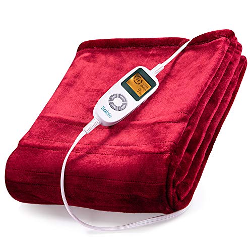 Product Cover Sable Electric Throw, Heated Blanket Fast-Heating, Full Body Warming ETL Certified, 10 Temperature Settings Auto Off, 50