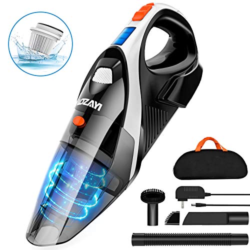 Product Cover Handheld Vacuum, LOZAYI 7KPA Cordless Vacuum Cleaner Rechargeable Hand Vac, LED Light 100W Stronger Cyclonic Suction Lightweight Wet/Dry Handheld Vacuum Cleaner for Home Pet Hair Car Cleaning-Orange