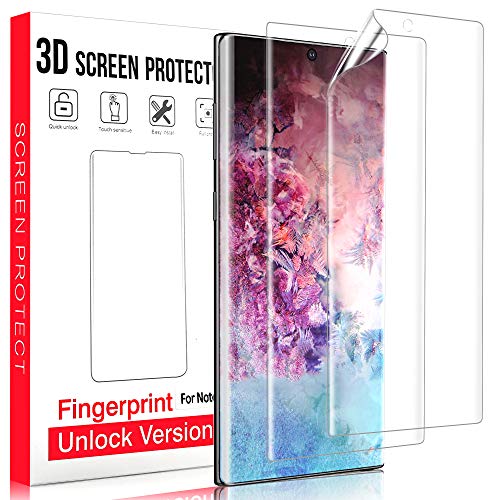 Product Cover [2 Pack] QITAYO Screen Protector for Samsung Galaxy Note 10, TPU Clear Soft Film Anti-Scratch Screen Protector Compatible with Samsung Galaxy Note 10