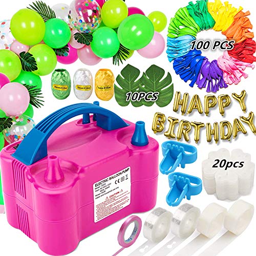 Product Cover Balloon Pump, Portable Dual Nozzle Ballon Inflator Pump for Balloons 110V 600W Electric Air Pump Blower, Balloon Arch kit &Balloon Garland kit, Balloons for Parties/Birthday Balloons Set (Large)