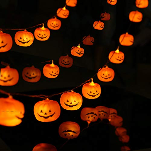 Product Cover KAILEDI Halloween String Lights, LED Pumpkin Lights, Holiday Lights for Outdoor Decor,2 Modes Steady/Flickering Lights(20 One Pumpkin Lights, 9.8 feet) (Pumpkin)