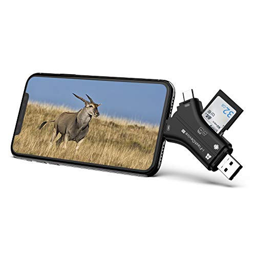 Product Cover Campark Trail Camera Viewer Compatible with iPhone iPad Mac or Android, SD and Micro SD Memory Card Reader to View Wildlife Game Camera Hunting Photos or Videos on Smartphone