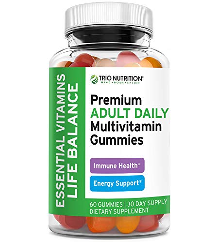 Product Cover Premium Vegan Multivitamin Gummies | Fresh Essential Vitamins A, B, C, D, E & Mineral Zinc | Perfect Immune & Energy Support | Wth Pectin, NO Gelatin, No Preservatives, Gluten Free | Very Delicious*