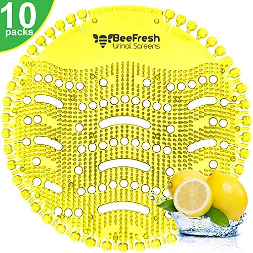 Product Cover Urinal Screen Deodorizer (10 Pack), Urinal Cake, Anti-Splash & Odor Freshener, Scent Lasts for Up to 5000 Flushes -Ideal for Bathrooms, Restrooms, Office, Restaurants, Schools (Yellow Lemon)