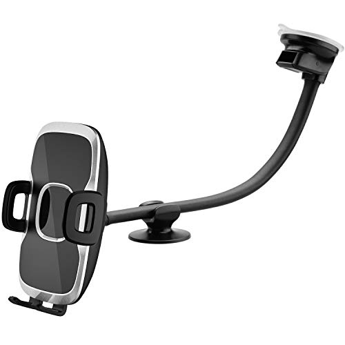 Product Cover Car Truck Phone Mount Holder with 13-Inch Gooseneck Long Arm, Industrial-Strength Suction Cup Car Holder for All Cell Phones iPhone by 1Zero Windshield Dashboard Window Dash Mobile Mount