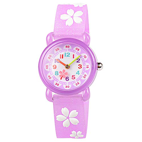 Product Cover Venhoo Kids Watches 3D Cute Cartoon Waterproof Silicone Children Toddler Wrist Watch Time Teacher Birthday Gift for 3-10 Year Girls Little Child