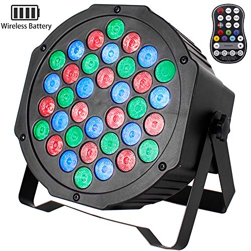 Product Cover U`King Par Lights for Stage RGB 36 LED Uplights Portable Wireless Battery with Remote Control and DMX 512 Up Lighting for Wedding DJ Disco Events Birthday Party Indoor Show