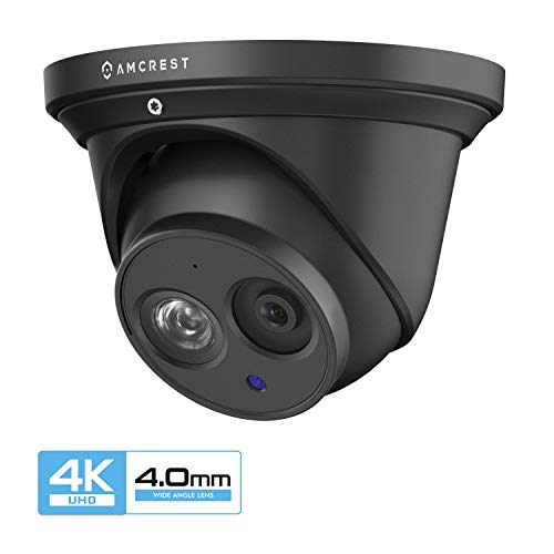 Product Cover Amcrest UltraHD 4K (8MP) Outdoor Security IP Turret PoE Camera, 3840x2160, 164ft NightVision, 4.0mm Narrower Angle, IP67 Weatherproof, MicroSD Recording (128GB), Black (IP8M-T2499EB-40MM)