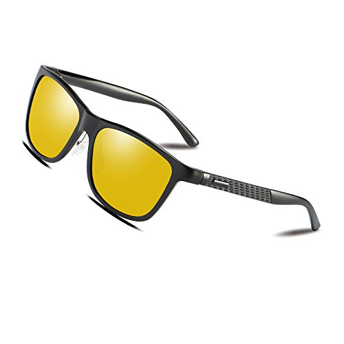 Product Cover Bircen Night Vision Driving Polarized Glasses for Men Women Anti Glare Rainy Safe HD Fashion Al-Mg Metal Frame Sun Glasses