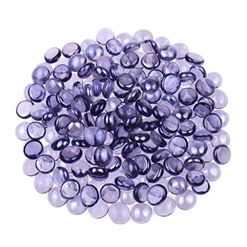 Product Cover KINGOU Flat Glass Gems/Beads/Stones for Vase Filler, Table Scatter, Games - 1 Lbs (14-16mm, Approx. 5/8
