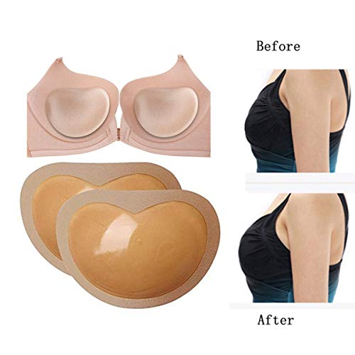 Product Cover Silicone Inserts Self-Adhesive Bra Pads Removable Breathable Push Up Sticky Bra Cups for Bikini & Lingerie (Beige)