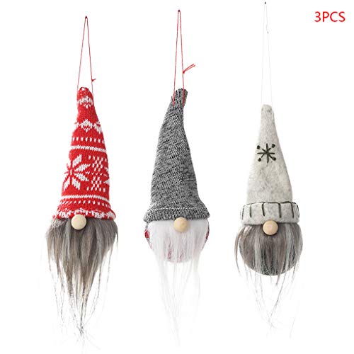 Product Cover KUKALE Christmas Ornament 3pcs/Set Handmade Long Hat Swedish Gnome Dolls Holiday Home Party Decor Kids Xmas Gift
