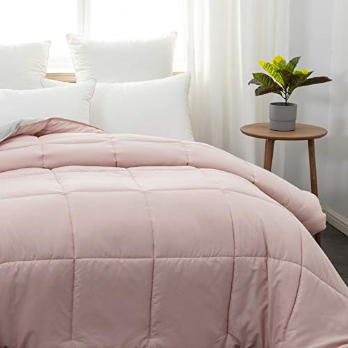 Product Cover Mohap Comforter Twin Pink Ultra Warm Fluffy Down Duvet Lightweight Premium Brushed Microfiber 250GSM Soft and Comfortable Bicolor