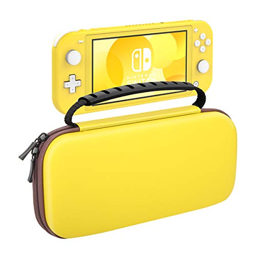 Product Cover MoKo Carrying Case for Nintendo Switch Lite, Travel Case Hard Shell EVA Tough Storage Bag Holder for Nintendo Switch Lite Console, Accessories & Game Cards - Yellow & Brown