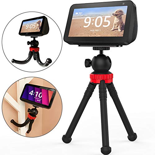 Product Cover Stand for Echo Show 5, Flexible Tripod Adjustable Stand Holder - Echo Show 5 Stand 360 Degree Rotatable Spherical Tripod for Kitchen, Bedroom, Office and Show Anywhere