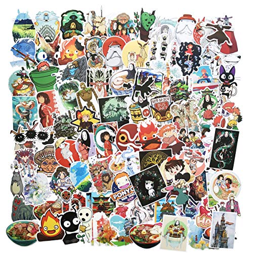 Product Cover 100PCS Cartoon Japanese Anime Stickers Lovely Boy and Girl Sticker Laptop Computer Bedroom Wardrobe Car Skateboard Motorcycle Bicycle Mobile Phone Luggage Guitar DIY Decal (Japanese Anime)
