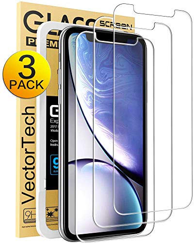 Product Cover VectorTech Glass Screen Protector Compatible with iPhone XR Screen Protector, iPhone 11 Screen Protector,Tempered Glass Screen Protector Sheild Film for Apple iPhone XR & Apple iPhone 11, 3-Pack Clear