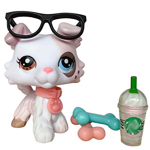 Product Cover Judylovelps lps New Custom Collie Ice Cream OOAK Collie Dog Different Eyes Collie with lps Accessories Glasses Drinks