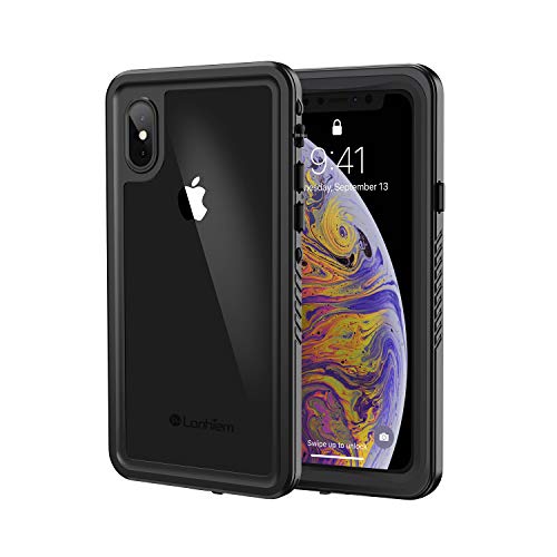 Product Cover Lanhiem iPhone X/Xs Case, IP68 Waterproof Dustproof Shockproof Case with Built-in Screen Protector, Full Body Sealed Underwater Protective Cover for iPhone X and iPhone Xs (Black)