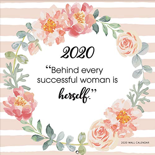 Product Cover 2020 Wall Calendar - 2020 Calendar 12 x 12 Inch with Vibrant Sentence Floral, Monthly Square Wall Calendar with Thick & Sturdy Paper, 11.8