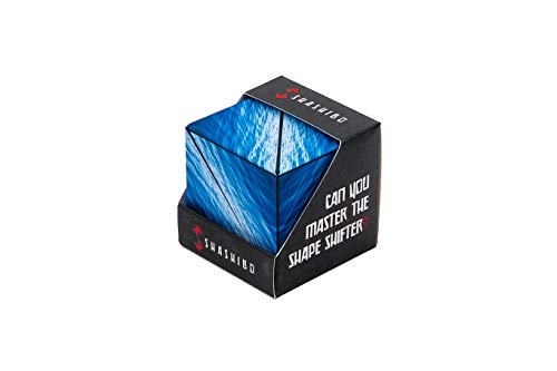 Product Cover SHASHIBO - The Shape Shifting Box (36 Rare Earth Magnets) STEM/STEAM Fidget Geometric 3D Magnetic Transforming Magnetic Box Magic Cube Blue Planet