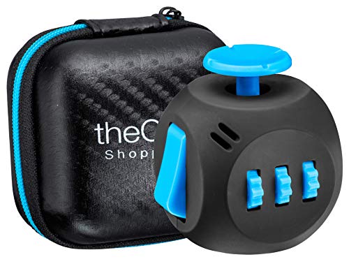 Product Cover Shopperals Premium Quality Black & Blue Cube with Exclusive Matching Gift Case, Stress Relief Toy