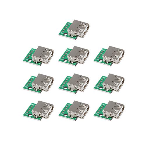 Product Cover 10Pcs USB 2.0 Breakout Board, MELIFE USB to DIP Adapter 2.54mm Breakout Board 4 Pins Pinboard USB Type A Breakout Board