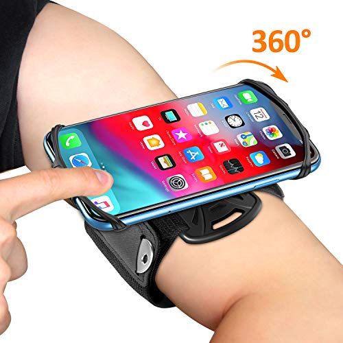 Product Cover Matone Phone Armband, 360° Rotatable Running Phone Holder, Compatible with iPhone 11/11 Pro Max/XR/8 Plus/7, Galaxy Note 10 Plus/Note 10/S10, Universal Adjustable Arm Band for Jogging Gym Hiking