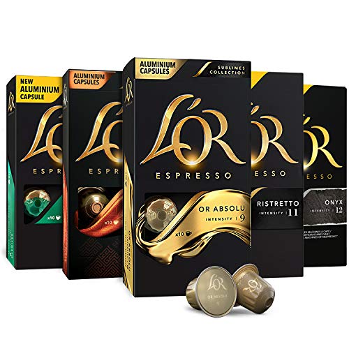 Product Cover L'OR Espresso Capsules Single Cup Aluminum Coffee Pods Compatible with Nespresso Original Machine, 50 Capsules Variety Pack