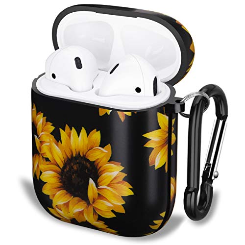 Product Cover GOLINK Case for Airpods,Floral Series Protective Shockproof TPU Gel Case with Printing for Airpods 1st/2nd Charging Case(Sunflower)