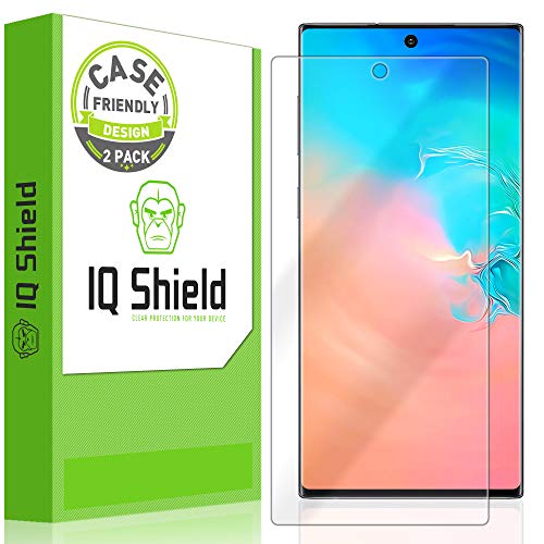 Product Cover IQ Shield Screen Protector Compatible with Samsung Galaxy Note 10+ Plus (Note 10+ 5G, 6.8 inch Display)(2-Pack)(Case Friendly) Anti-Bubble Clear Film