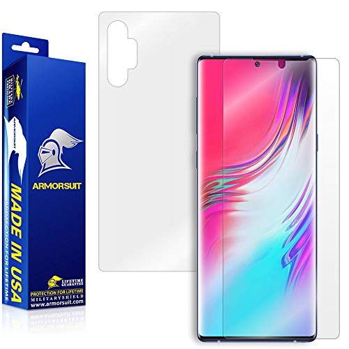 Product Cover ArmorSuit MilitaryShield Full Body Skin Film + Screen Protector Compatible with Samsung Galaxy Note 10+ Plus (6.8 inch Display) - Anti-Bubble HD Clear Film