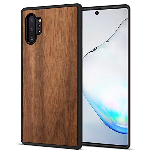 Product Cover JuBeCo Galaxy Note 10+ Pro/Plus/5G Case,360 Full-Body Protection,Wood +Flexible TPU Bumper, Slim Hybrid Case for Samsung Galaxy Note 10+ Pro (Walnut)