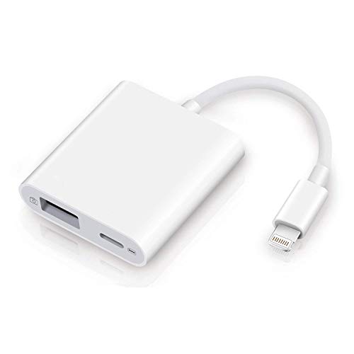 Product Cover FA-STAR USB Camera Adapter, USB Male to Female OTG Data Sync Cable with Charging Port Compatible with iPhone, iPad, Card Reader, USB Flash Drive, MIDI Keyboard Controller - White